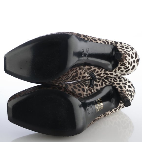 New In Box! GUCCI PONY HAIR Leopard Gradient Print Booties - Picture 7 of 12